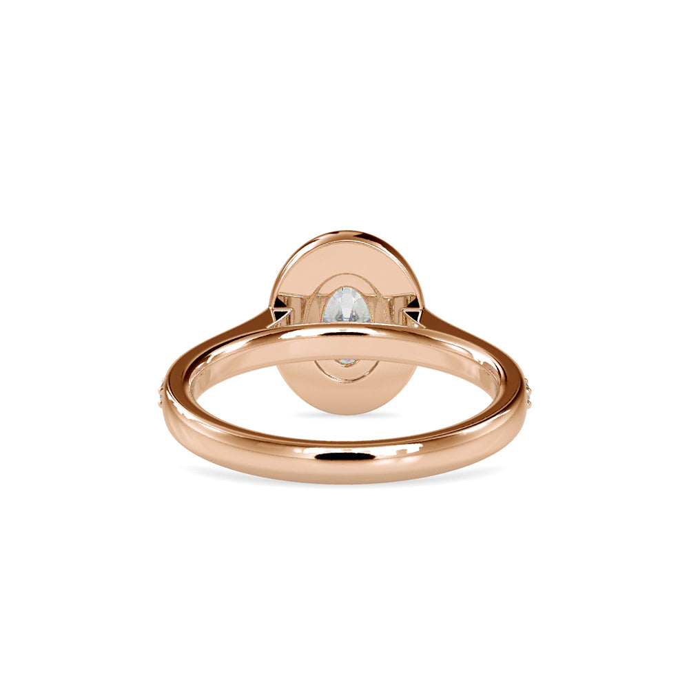 SKU: 0060 (14K) Halo Pave Engagment Ring in Rose Gold.