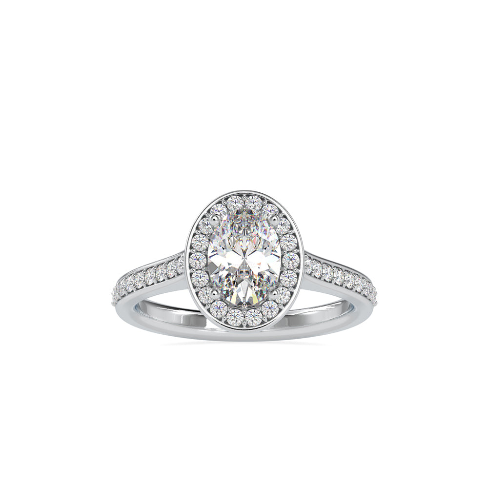 SKU: 0060 (18K) Halo Pave Engagment Ring in Rose Gold.
