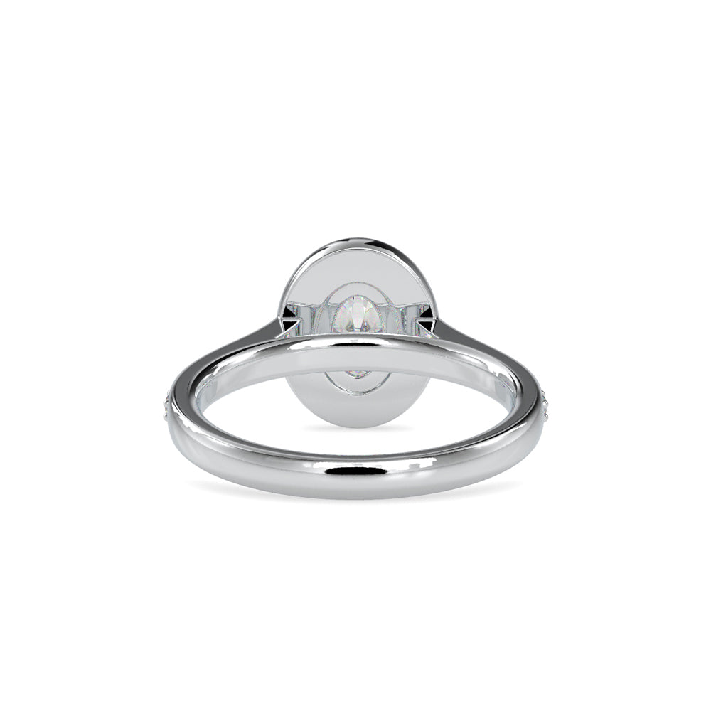 SKU: 0060 (18K) Halo Pave Engagment Ring in Rose Gold.