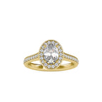 SKU: 0060 (18K) Halo Pave Engagment Ring in Rose Gold.