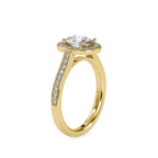 SKU: 0060 (10K) Halo Pave Engagment Ring in Rose Gold.