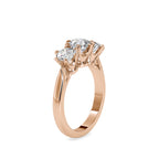 SKU: 0061 (18K) Timeless Trinity Three-Stone Engagment Ring in Rose Gold.