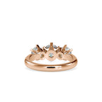 SKU: 0061 (14K) Timeless Trinity Three-Stone Engagment Ring in Rose Gold.
