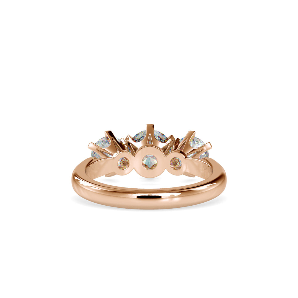 SKU: 0061 (10K) Timeless Trinity Three-Stone Engagment Ring in Rose Gold.