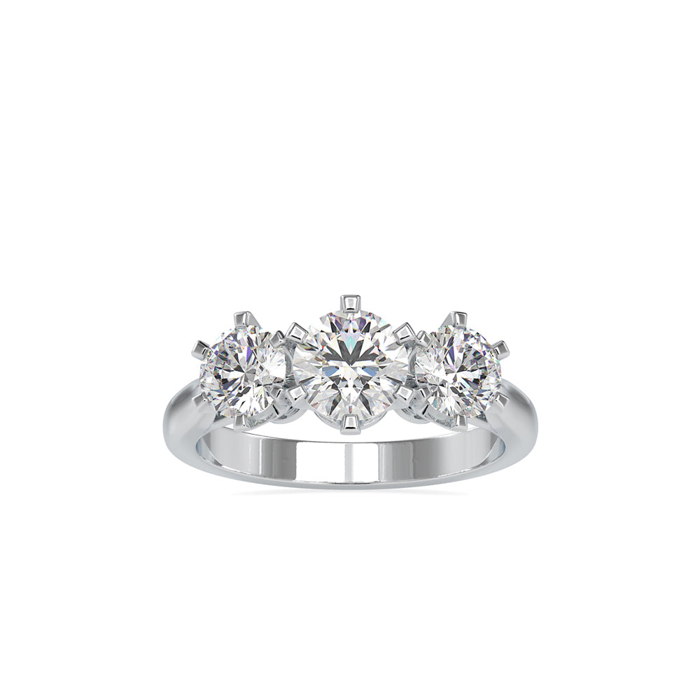 SKU: 0061 (22K) Timeless Trinity Three-Stone Engagment Ring in Rose Gold.