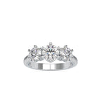 SKU: 0061 (14K) Timeless Trinity Three-Stone Engagment Ring in Rose Gold.