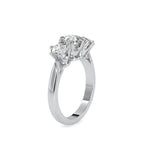 SKU: 0061 (14K) Timeless Trinity Three-Stone Engagment Ring in Rose Gold.