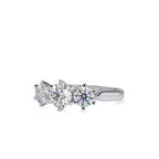 SKU: 0061 (14K) Timeless Trinity Three-Stone Engagment Ring in Rose Gold.
