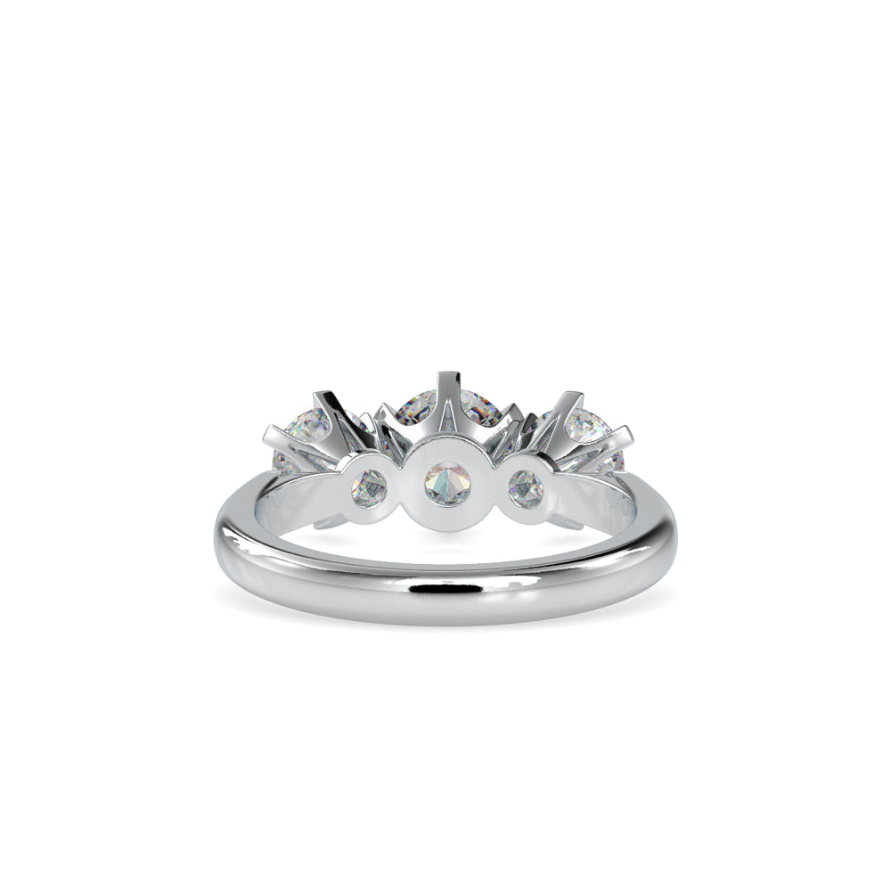 SKU: 0061 (18K) Timeless Trinity Three-Stone Engagment Ring in Rose Gold.