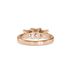 SKU: 0062 (10K) Princess-Cut Trilogy Engagment Ring in Rose Gold.