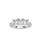 SKU: 0062 (22K) Princess-Cut Trilogy Engagment Ring in Rose Gold.