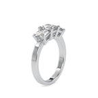 SKU: 0062 (14K) Princess-Cut Trilogy Engagment Ring in Rose Gold.