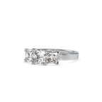 SKU: 0062 (10K) Princess-Cut Trilogy Engagment Ring in Rose Gold.