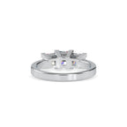 SKU: 0062 (10K) Princess-Cut Trilogy Engagment Ring in Rose Gold.