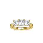 SKU: 0062 (10K) Princess-Cut Trilogy Engagment Ring in Rose Gold.
