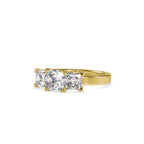 SKU: 0062 (10K) Princess-Cut Trilogy Engagment Ring in Rose Gold.