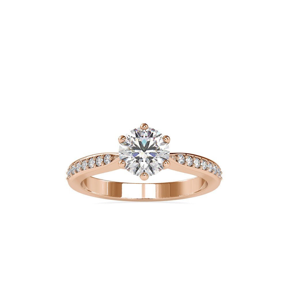 SKU: 0063 (14K) The Six-Prong  Solitaire Engagment Ring in Rose Gold.