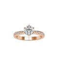 SKU: 0063 (10K) The Six-Prong  Solitaire Engagment Ring in Rose Gold.