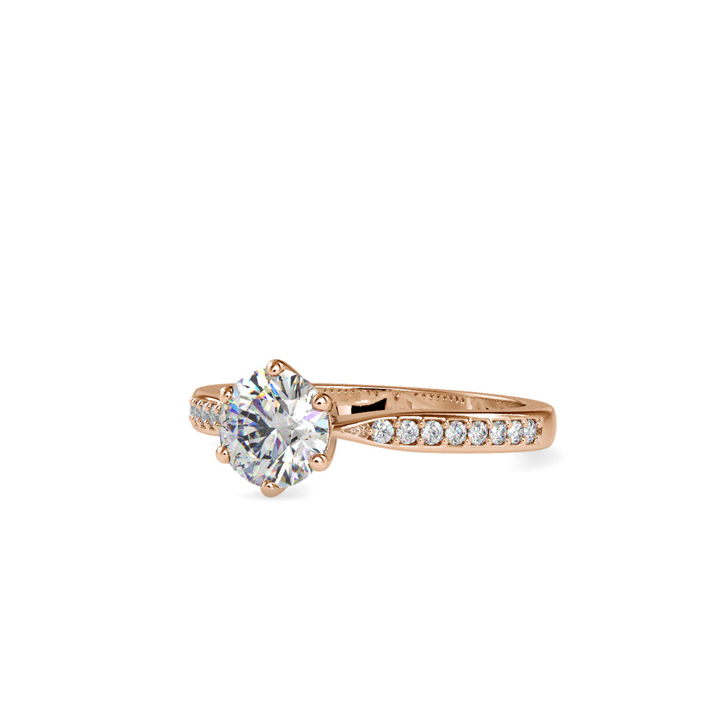 SKU: 0063 (22K) The Six-Prong  Solitaire Engagment Ring in Rose Gold.