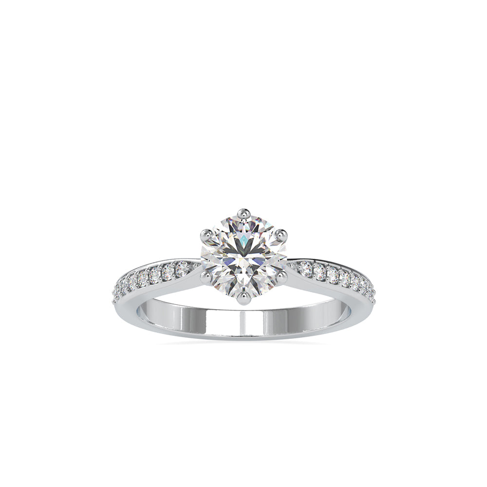 SKU: 0063 (18K) The Six-Prong  Solitaire Engagment Ring in Rose Gold.