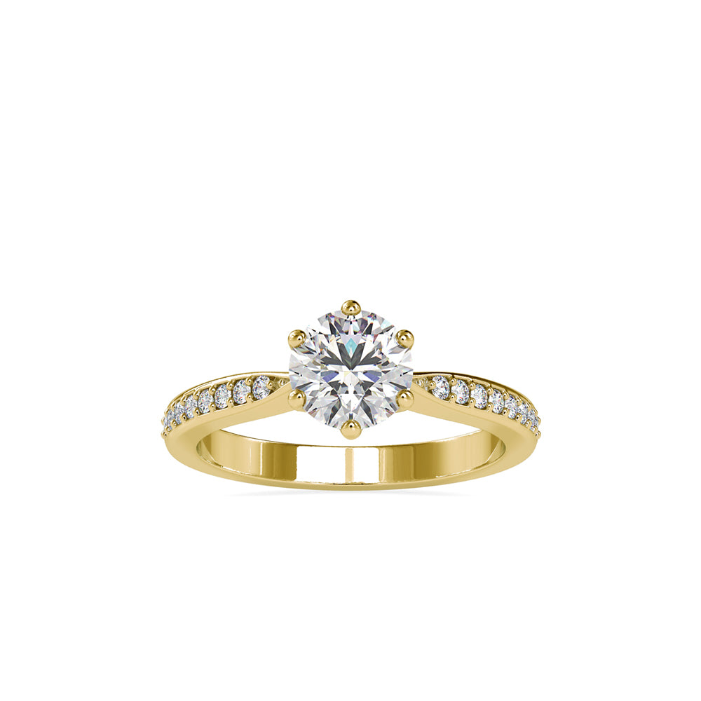 SKU: 0063 (18K) The Six-Prong  Solitaire Engagment Ring in Rose Gold.