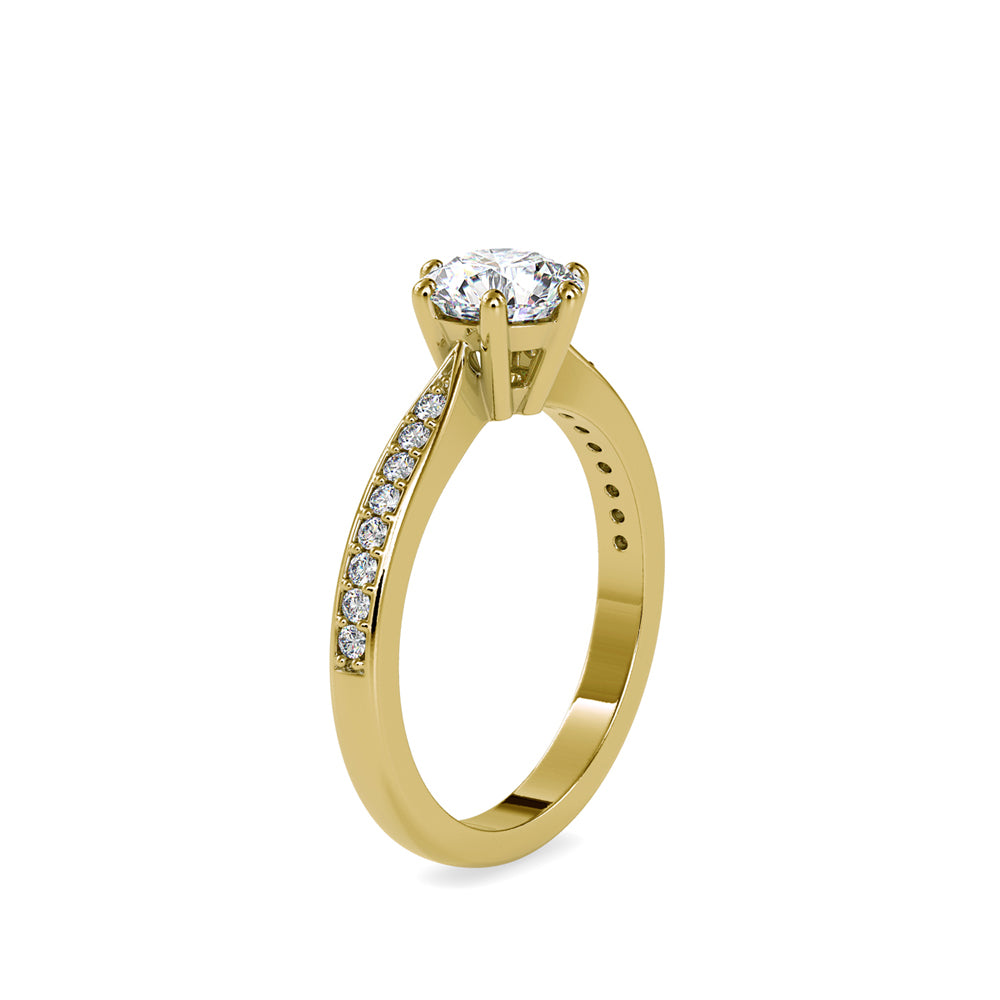 SKU: 0063 (10K) The Six-Prong  Solitaire Engagment Ring in Rose Gold.