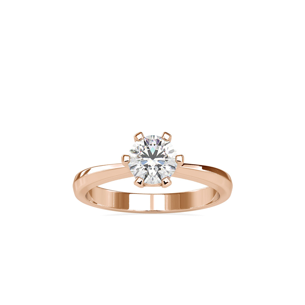SKU: 0064 (10K) Classic Six-Prong Solitare Engagment Ring in Rose Gold.