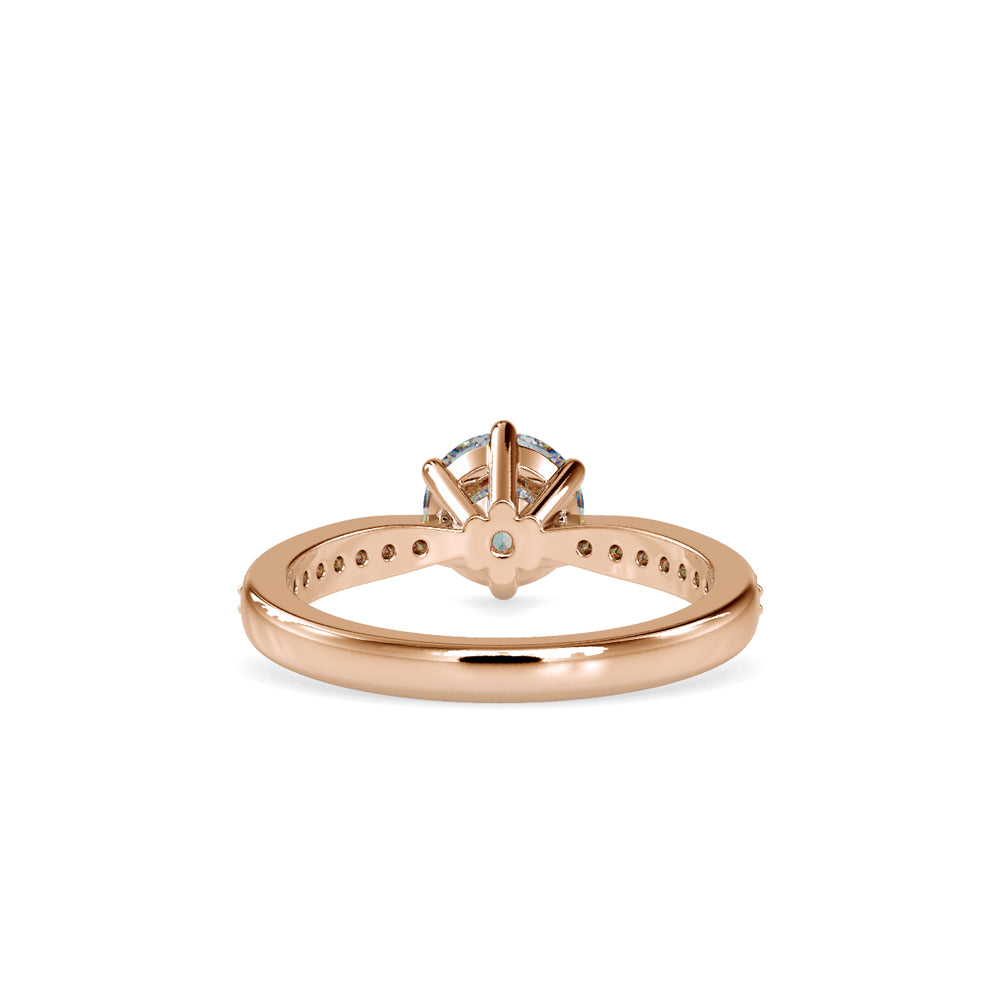 SKU: 0064 (18K) Classic Six-Prong Solitare Engagment Ring in Rose Gold.