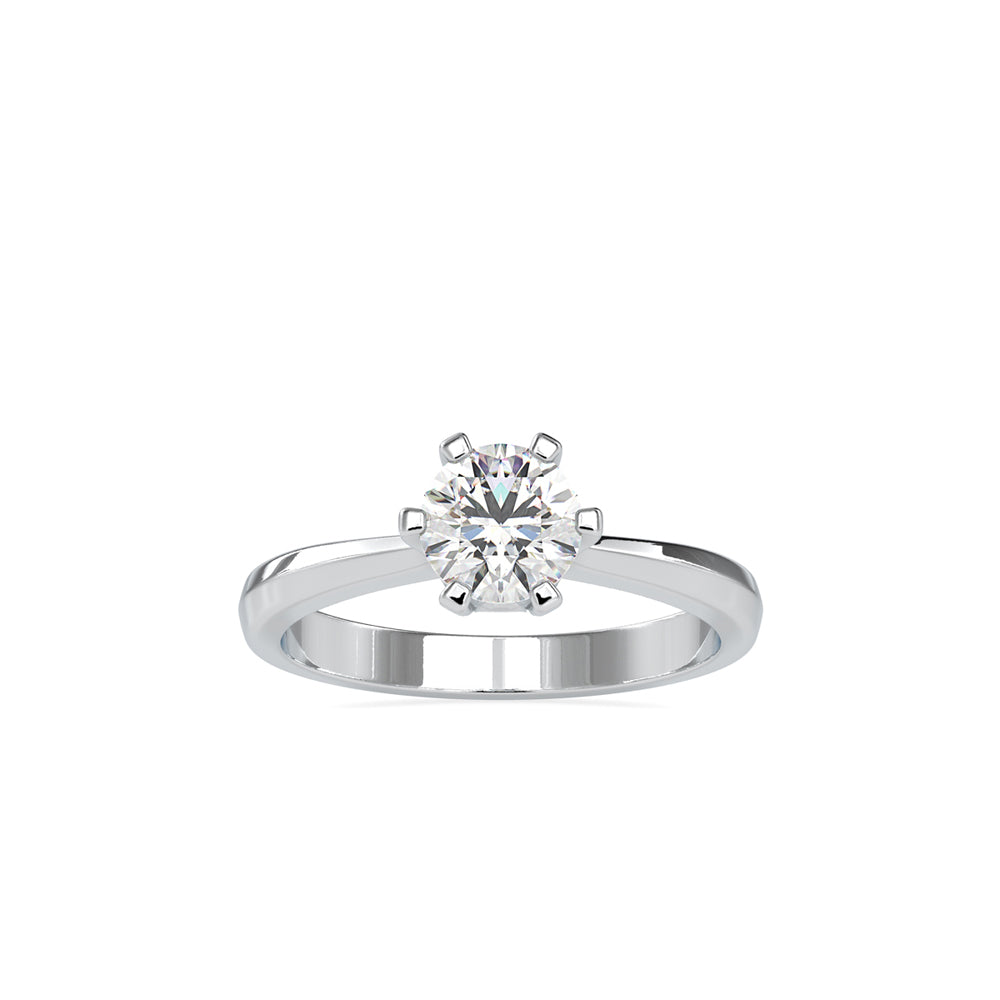SKU: 0064 (14K) Classic Six-Prong Solitare Engagment Ring in Rose Gold.