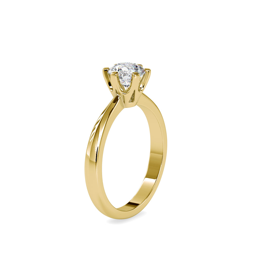 SKU: 0064 (18K) Classic Six-Prong Solitare Engagment Ring in Rose Gold.