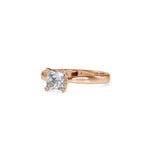 SKU: 0065 (22K) Classic Princess-Cut Solitaire Engagment Ring in Rose Gold.