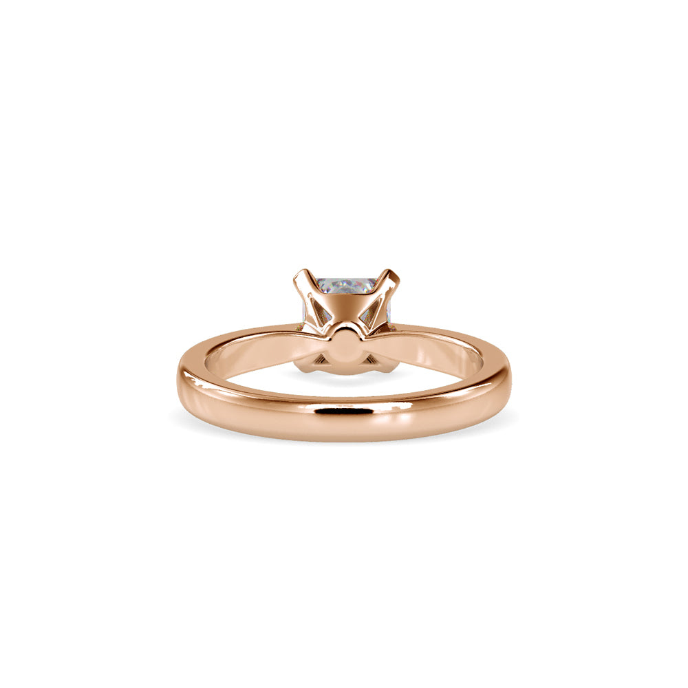 SKU: 0065 (10K) Classic Princess-Cut Solitaire Engagment Ring in Rose Gold.