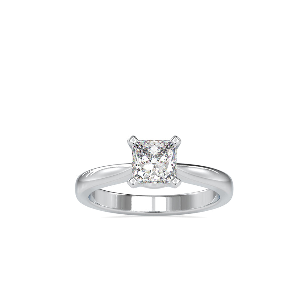 SKU: 0065 (10K) Classic Princess-Cut Solitaire Engagment Ring in Rose Gold.