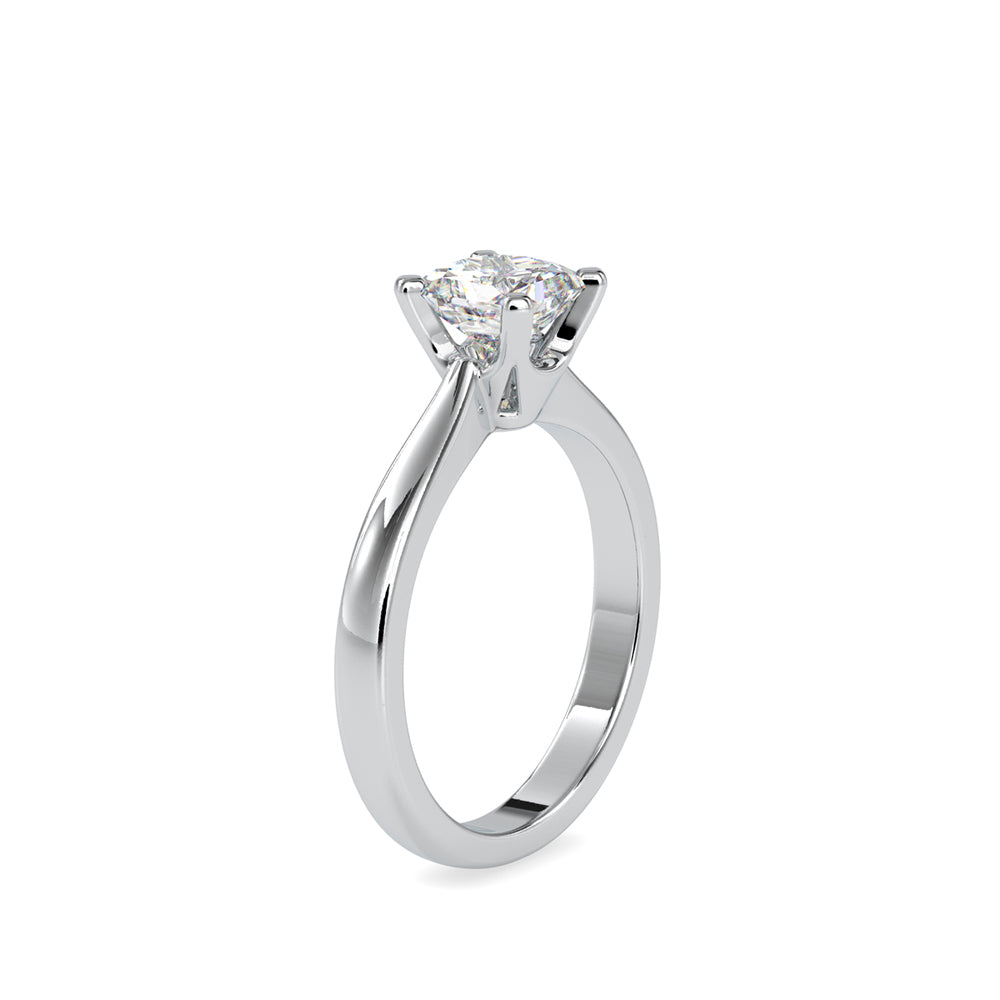 SKU: 0065 (10K) Classic Princess-Cut Solitaire Engagment Ring in Rose Gold.