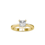 SKU: 0065 (10K) Classic Princess-Cut Solitaire Engagment Ring in Rose Gold.