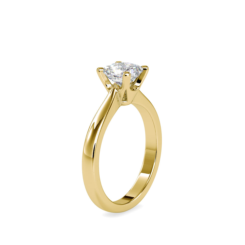 SKU: 0065 (10K) Classic Princess-Cut Solitaire Engagment Ring in Rose Gold.