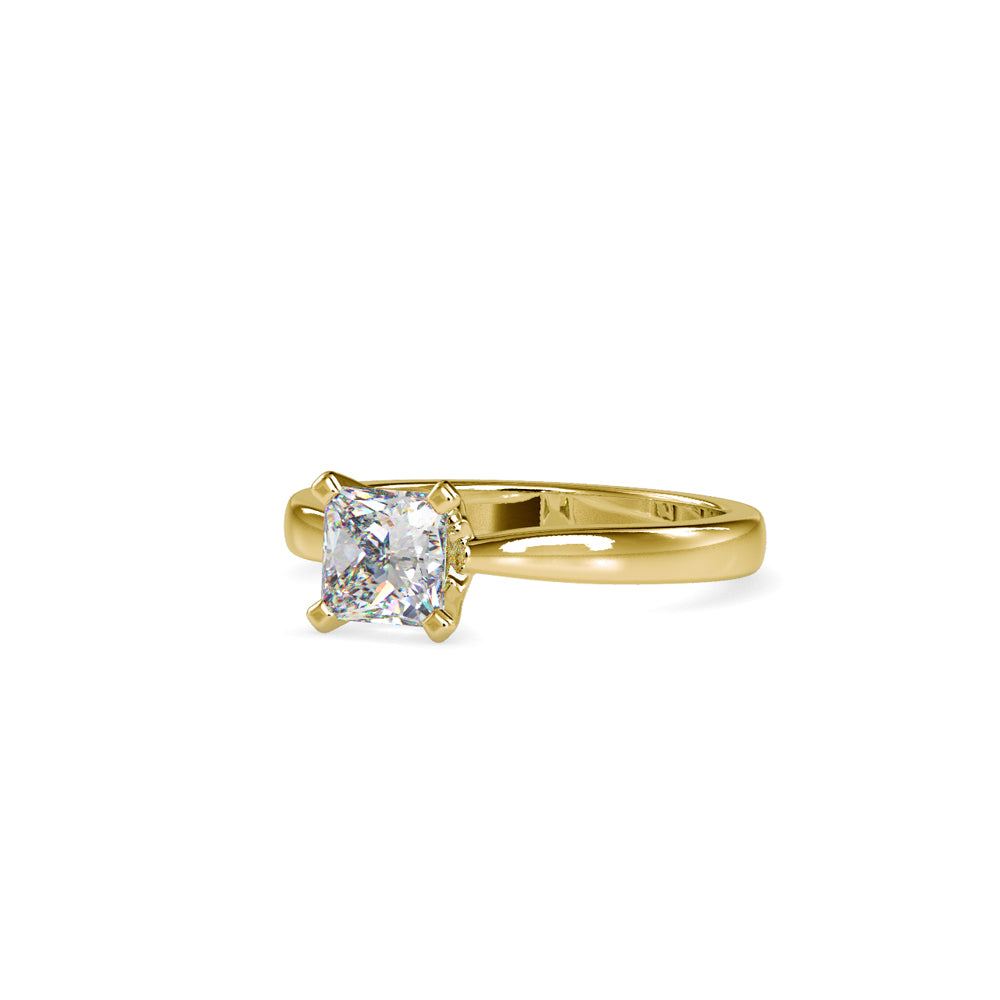 SKU: 0065 (10K) Classic Princess-Cut Solitaire Engagment Ring in Rose Gold.