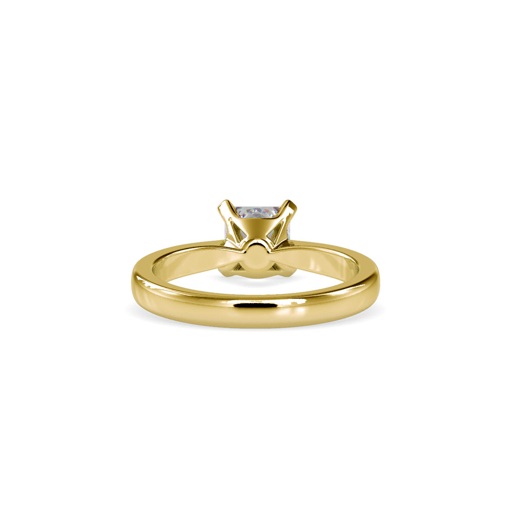 SKU: 0065 (14K) Classic Princess-Cut Solitaire Engagment Ring in Rose Gold.