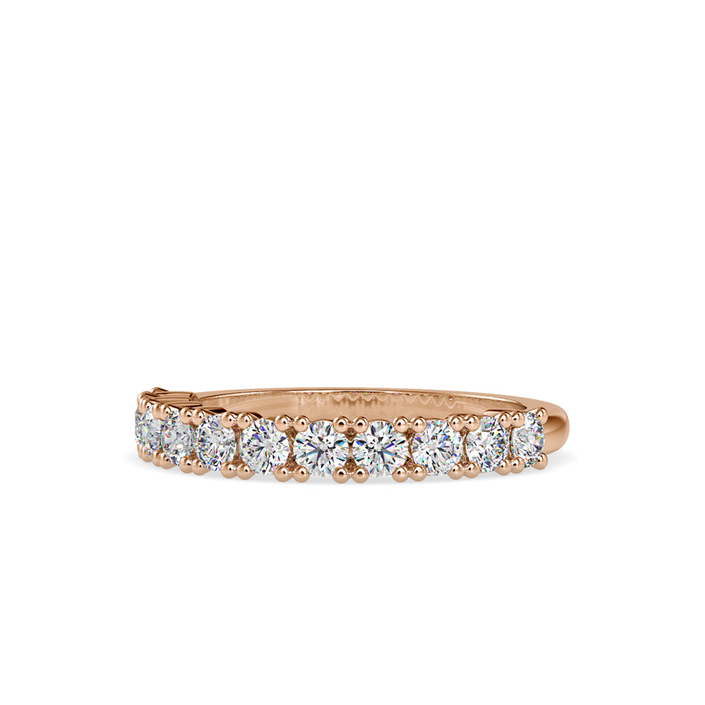 SKU: 0066 (22K) Ebracing Diamond Wedding Band In Rose Gold.