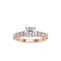 SKU: 0067 (22K) Embellished Solitaire Engagment Ring in Rose Gold.