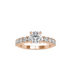 SKU: 0067 (22K) Embellished Solitaire Engagment Ring in Rose Gold.