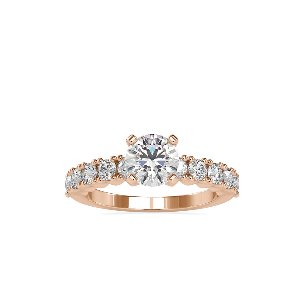 SKU: 0067 (18K) Embellished Solitaire Engagment Ring in Rose Gold.