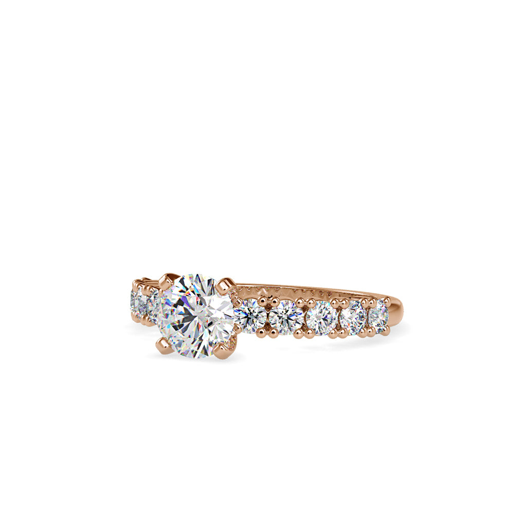 SKU: 0067 (10K) Embellished Solitaire Engagment Ring in Rose Gold.