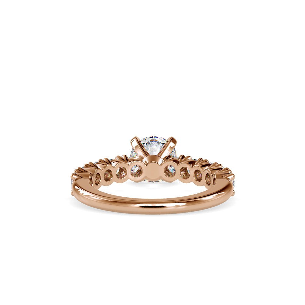 SKU: 0067 (10K) Embellished Solitaire Engagment Ring in Rose Gold.