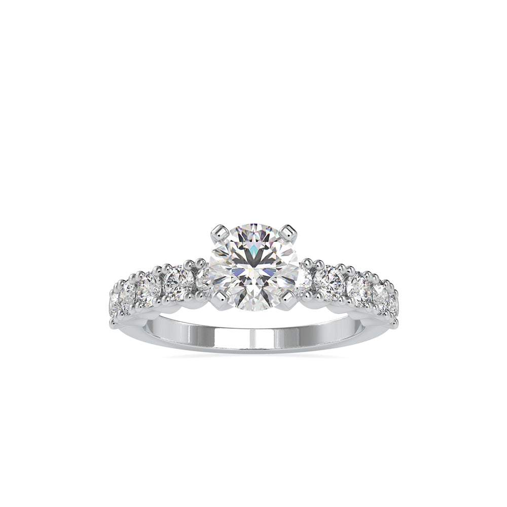 SKU: 0067 (18K) Embellished Solitaire Engagment Ring in Rose Gold.