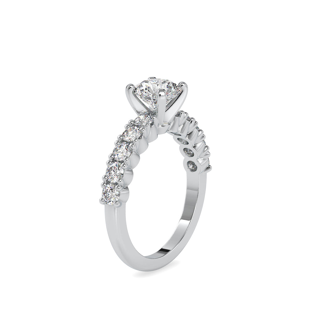 SKU: 0067 (14K) Embellished Solitaire Engagment Ring in Rose Gold.