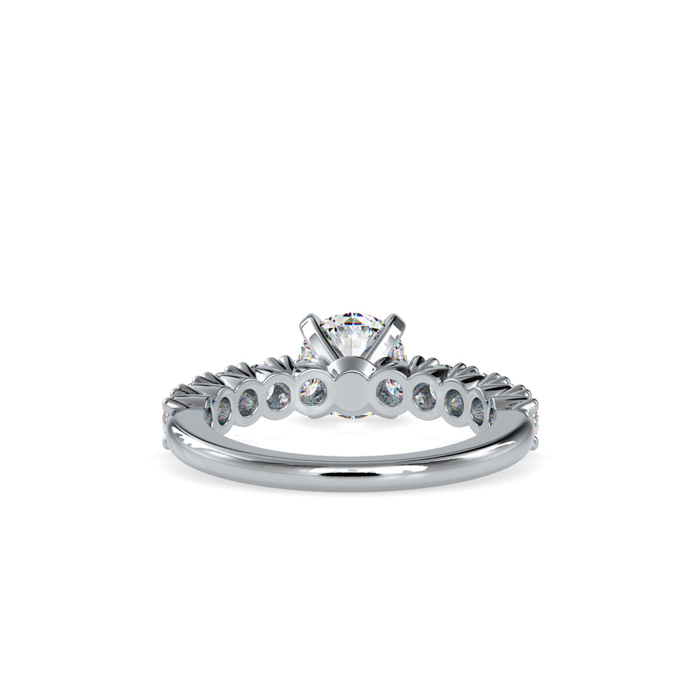 SKU: 0067 (18K) Embellished Solitaire Engagment Ring in Rose Gold.