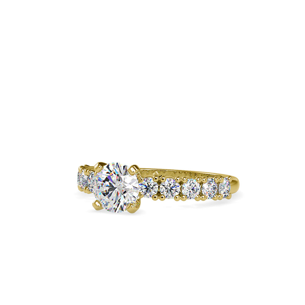 SKU: 0067 (22K) Embellished Solitaire Engagment Ring in Rose Gold.