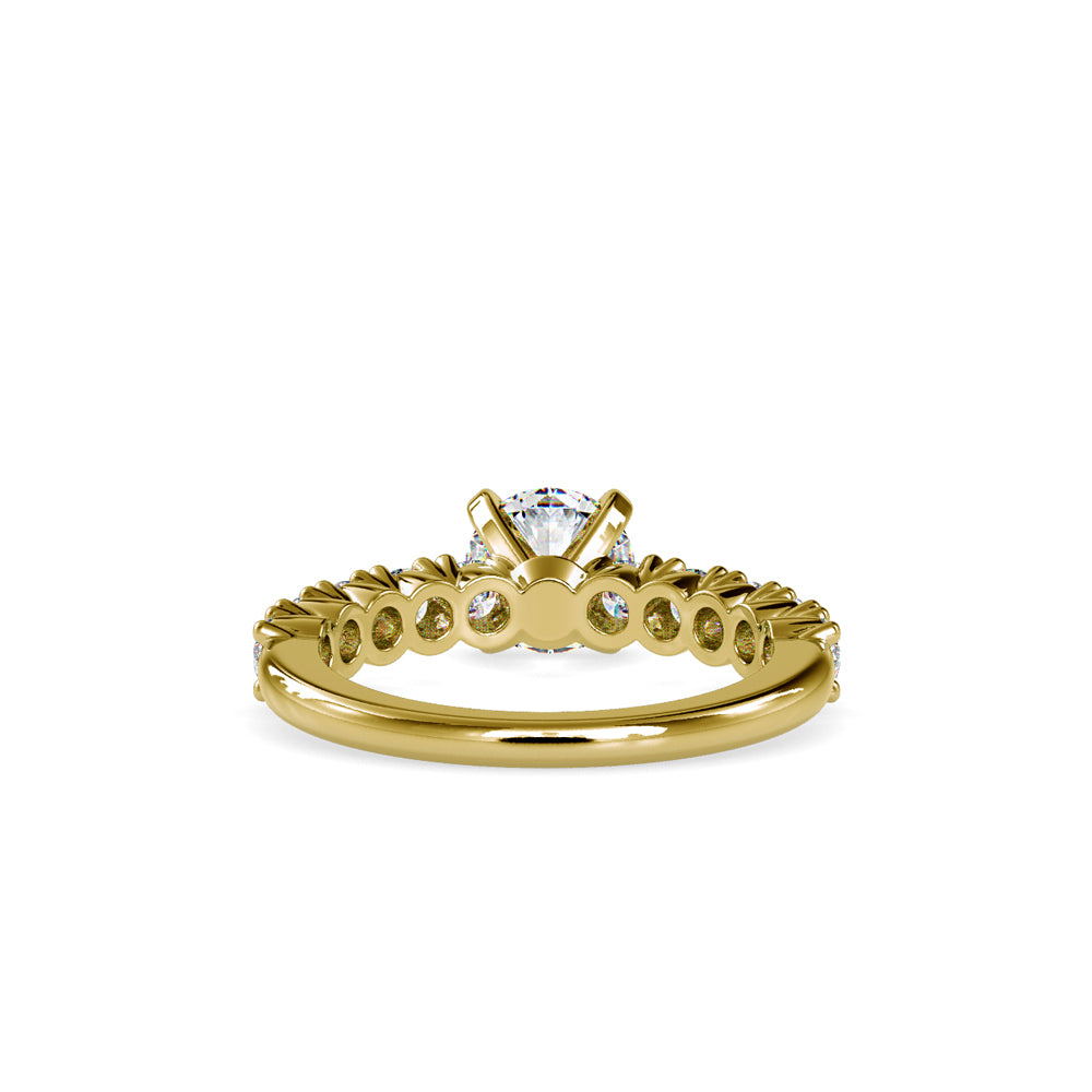 SKU: 0067 (22K) Embellished Solitaire Engagment Ring in Rose Gold.