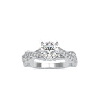 SKU: 0068 (14K) Twisted Shank Diamond Engagment Ring in Rose Gold.